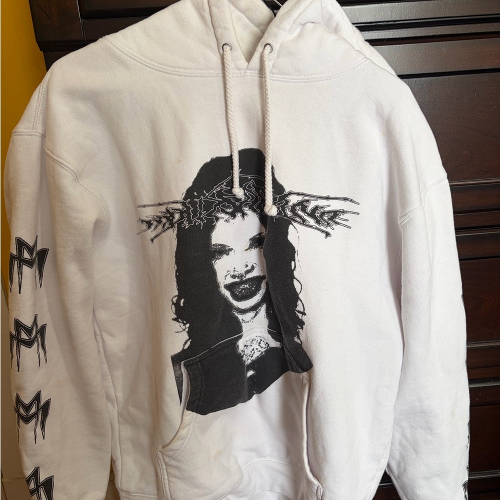 White Graphic Hoodie - Men